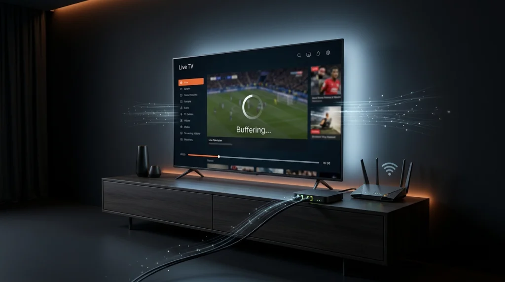 IPTV buffering troubleshooting on a smart TV